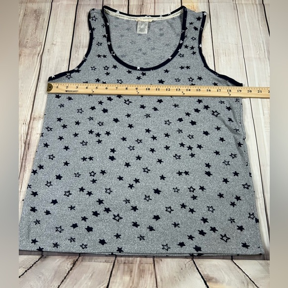 Lucky Brand Gray/Navy Stars Sleeveless Tank Top. Size XL. #Patriotic #America - Picture 2 of 6